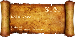 Wald Vera névjegykártya